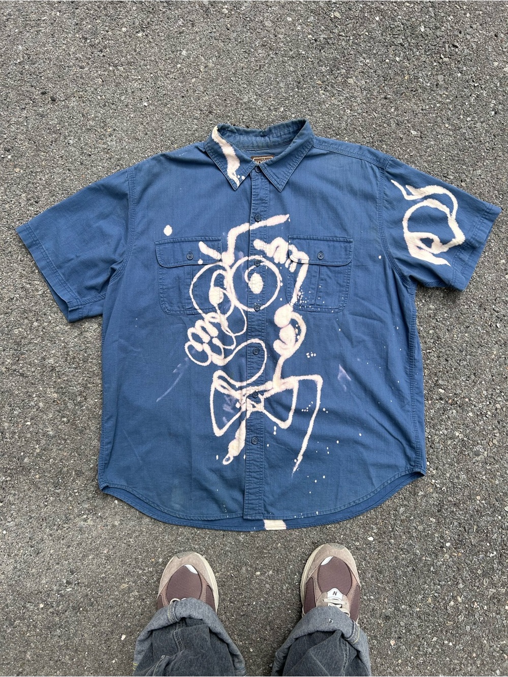 Custom Bleach Art Design Button up shirt